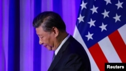 资料照：中国国家主席习近平2023年11月15日在旧金山出席美国商界主办的晚宴并发表讲话。