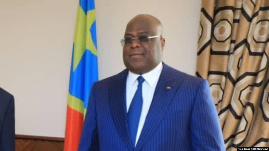 Secrétaire ya Etats-Unis Antony Blinken (G) na président Félix Tshisekedi (D) na masolo na cité ya Union africaine na Kinshasa, RDC, 9 août 2022. (Présidence ya RDC)