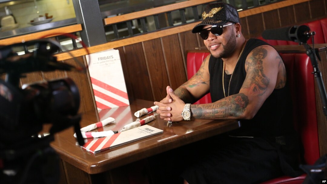 Flo Rida shot his “Hello Friday” music video at TGI Fridays in Los Angeles, March 16, 2016.