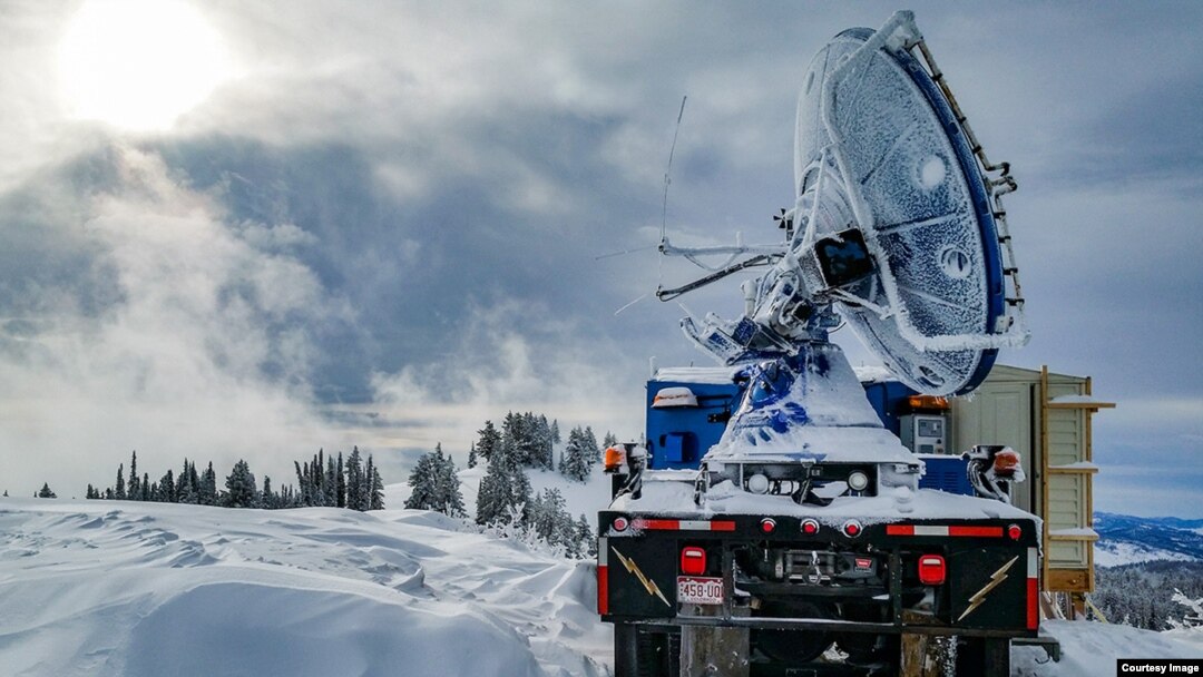 A special mountaintop radar called Doppler on Wheels measures precipitation in the new multi-institution cloud seeding study. (Photo Credit: Joshua Aikins)