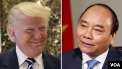 美国总统川普和越南总理阮春福