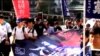多個親中團體舉行撐警遊行（蘋果日報視頻截圖）