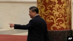 资料照：中共领导人习近平在北京人大会堂出席中共二十大后与媒体见面。（2022年10月23日）