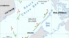 报告所附地图显示中国在南中国海海洋权利主张的差异: 绿色断线出自中国1947年地图； 红色断线出自中国2009年地图