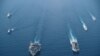 美国海军罗斯福号航母战斗群与马金岛号两栖戒备群2021年4月9日在南中国海进行编组巡航。（美国海军提供）