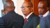 FILE - President Jacob Zuma leaves Tuynhuys, the office of the Presidency at Parliament in Cape Town, South Africa, Feb. 7, 2018. 