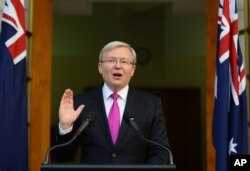 资料照：澳大利亚前总理陆克文（Kevin Rudd）