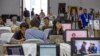 第52届东盟外长会议2019年7月30日在泰国首都曼谷举行，记者聚集在会议的媒体中心。
