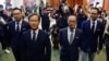 香港四位民主派议员被取消议员资格后见记者（路透社2020年11月11日）