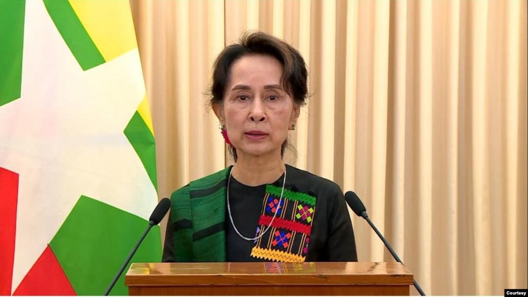 NLD အစိုးရလက်ထက် နိုင်ငံတော်အတိုင်ပင်ခံပုဂ္ဂိုလ်ဒေါ်အောင်ဆန်းစုကြည်။ (ယခင်မှတ်တမ်းဓာတ်ပုံ) 
